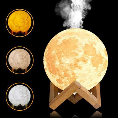 Lámpara Difusor de Luna 3D LED con Humidificador